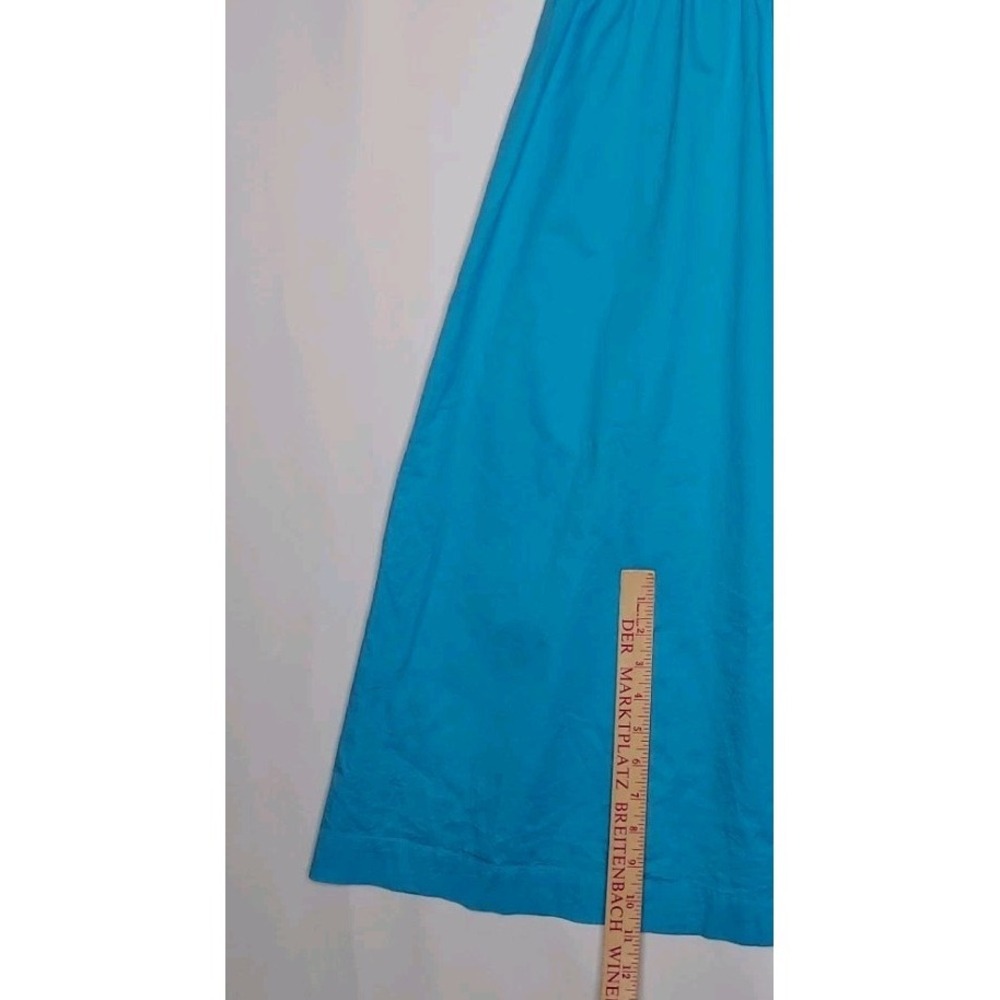 Old Navy Sundress Large Turquoise Strappy Stretch Knit Bodice Cotton Skirt Maxi - Picture 6 of 9